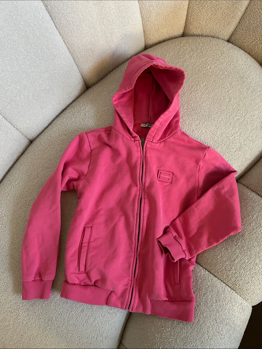 Dolce & Gabbana Hot Pink Zip-Up Hoodie for Kids